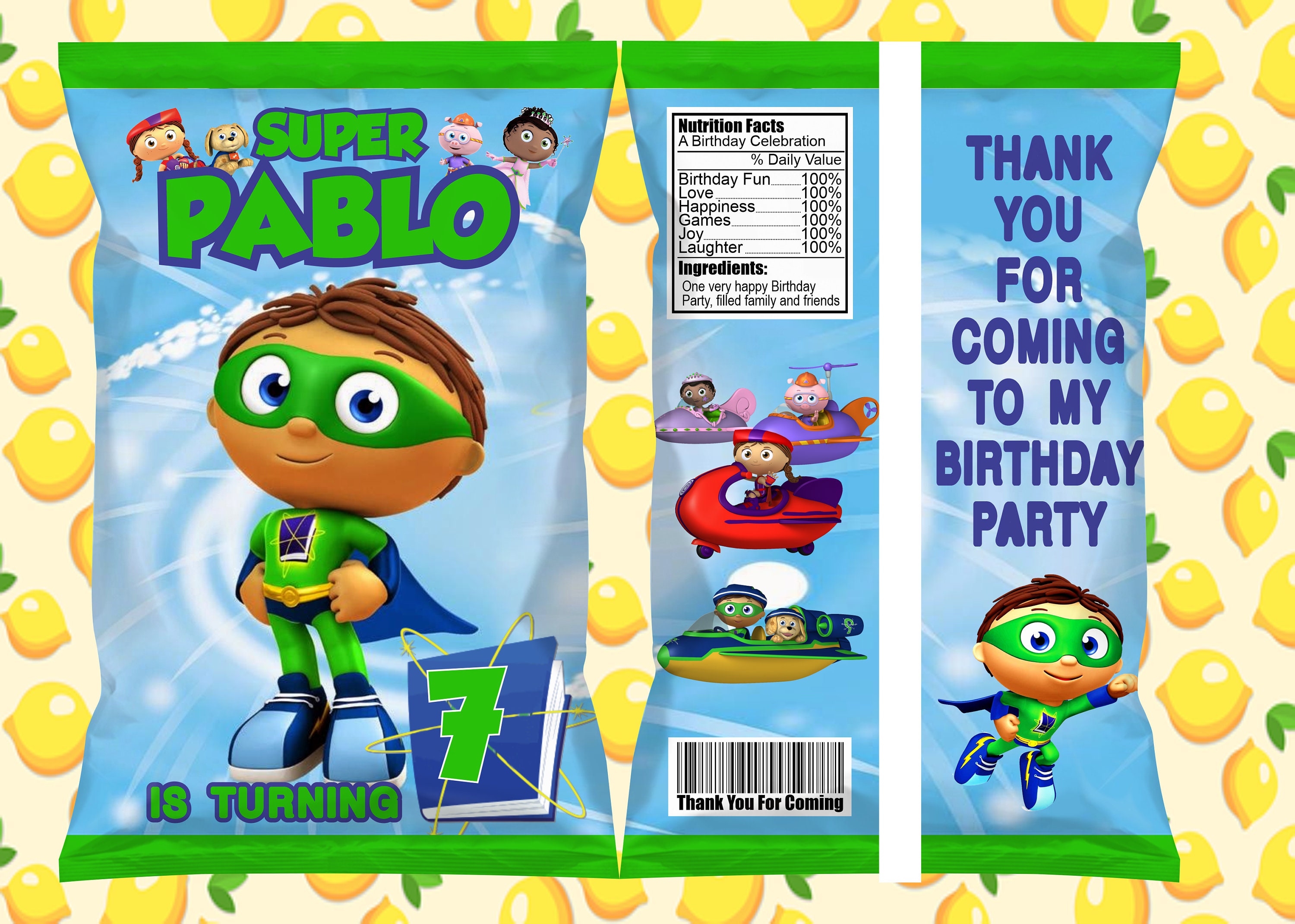 Super Why Chip Bag Label Super Why Birthday Super Why Printables Super