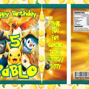 Free Pokemon Party Favors Chip Bags