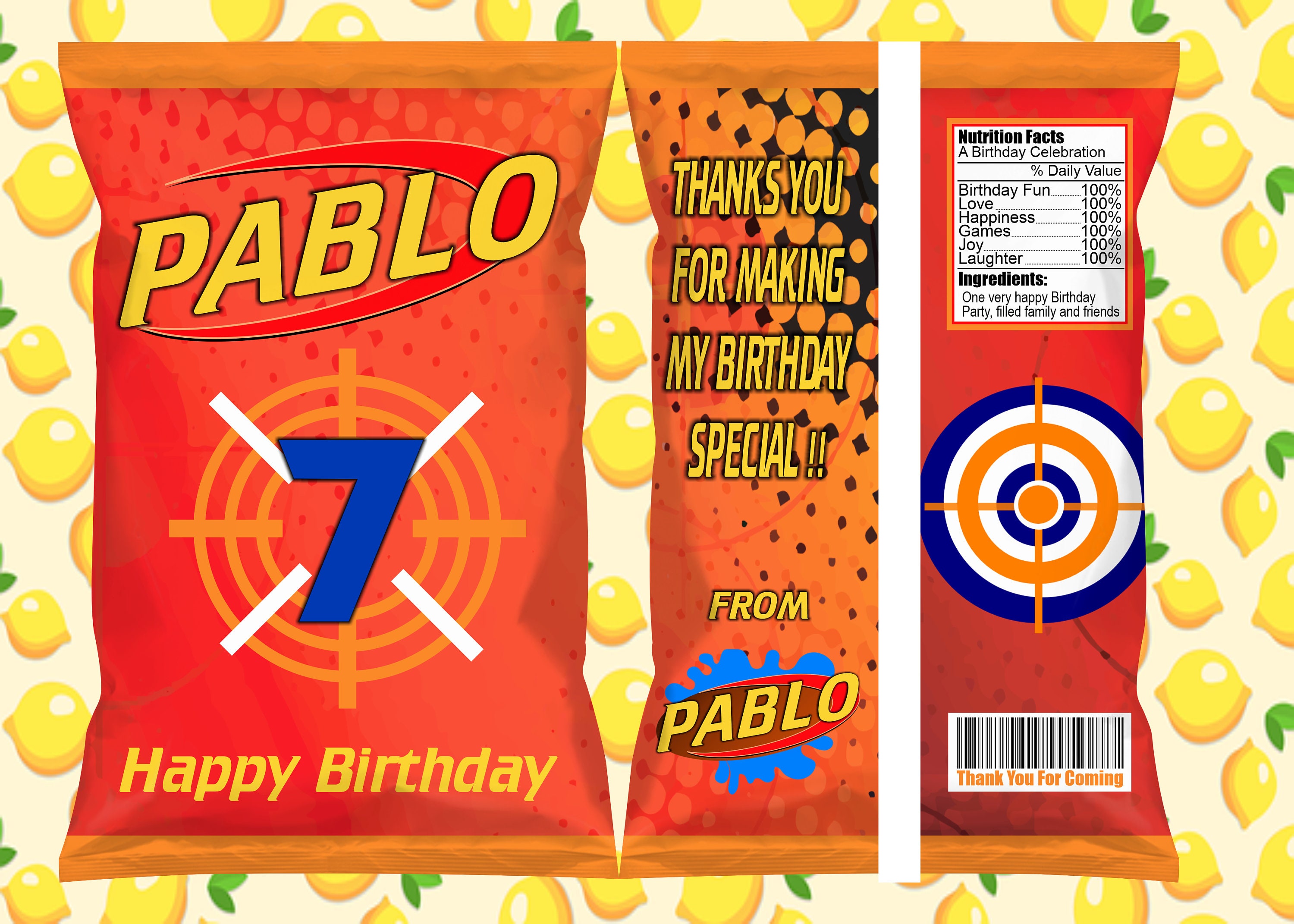 Dart Chip Bag Dart Theme Dart Party Dart Birthday Bullseye Dart