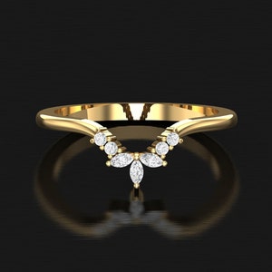 Curved Moissanite Wedding Band: Sterling Silver Anniversary Ring