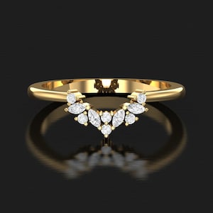 Curved Moissanite Wedding Band: Sterling Silver Anniversary Ring