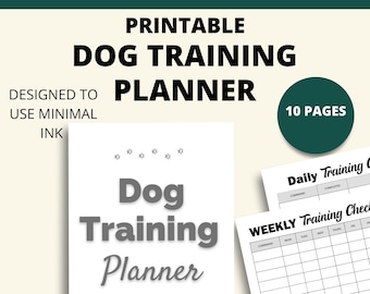 Printable Dog Training Planner | Dog Training Tracking Chart | Dog Training Records | 8.5x11 PDF| Dog Training Planner | Dog Training Log
