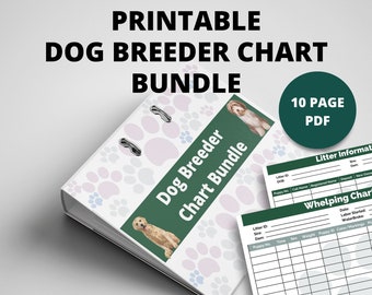 Dog Breeder Litter Records Bundle | Whelping Records | Dog Breeder Planner | Dog Breeder Forms | Bundle For Puppy Breeding | Whelping Chart