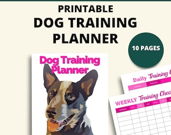 Printable Dog Training Planner | Dog Training Tracking Chart | Dog Training Records | 8.5x11 PDF| Dog Training Planner | Dog Training Log