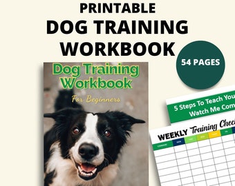 Printable Dog Training Planner Workbook | Instant Download | 8.5x11 PDF| Dog Training Planner | Dog Training Log  | Puppy Training Planner