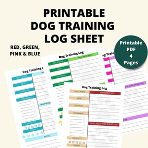 Afdrukbaar hondentraininglogboek | Direct downloaden | 8,5x11 PDF| Hondentrainingplanner | Tracker voor hondentraining | Hondentrainingsrecord