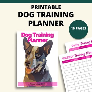 Afdrukbare hondentrainingplanner | Volgschema voor hondentraining | Hondentrainingsgegevens | 8,5x11 PDF| Hondentrainingplanner | Hondentrainingslogboek