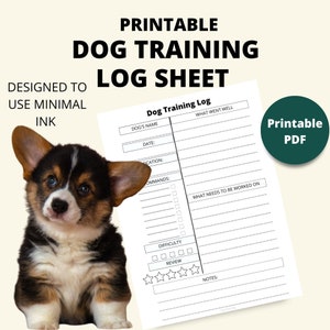 Afdrukbaar hondentraininglogboek | Direct downloaden | 8,5x11 PDF| Hondentrainingplanner | Tracker voor hondentraining | Hondentrainingsrecord
