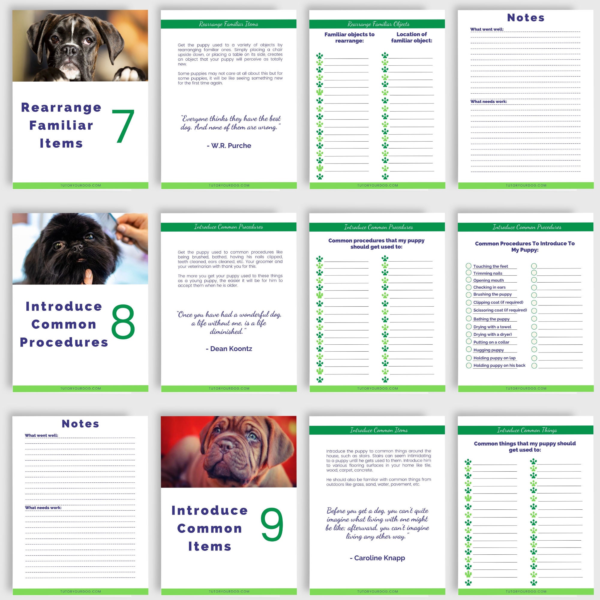 Printable Puppy Socialization Workbook | Puppy Socialization Checklist ...