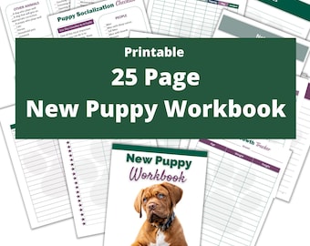 Nuevo libro de trabajo para cachorros imprimible y gráficos de seguimiento / Descarga instantánea / PDF 8.5x11 / Libro de trabajo para mascotas imprimible / Lista de verificación de cachorros / Planificador de cachorros
