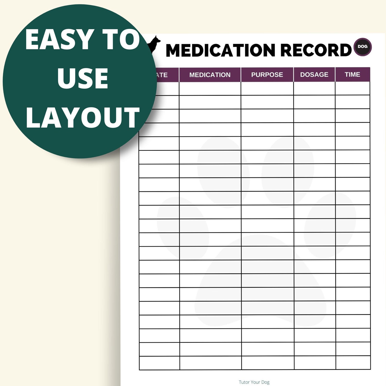 Printable Dog Record Booklet Digital Download Dog Tracker - Etsy
