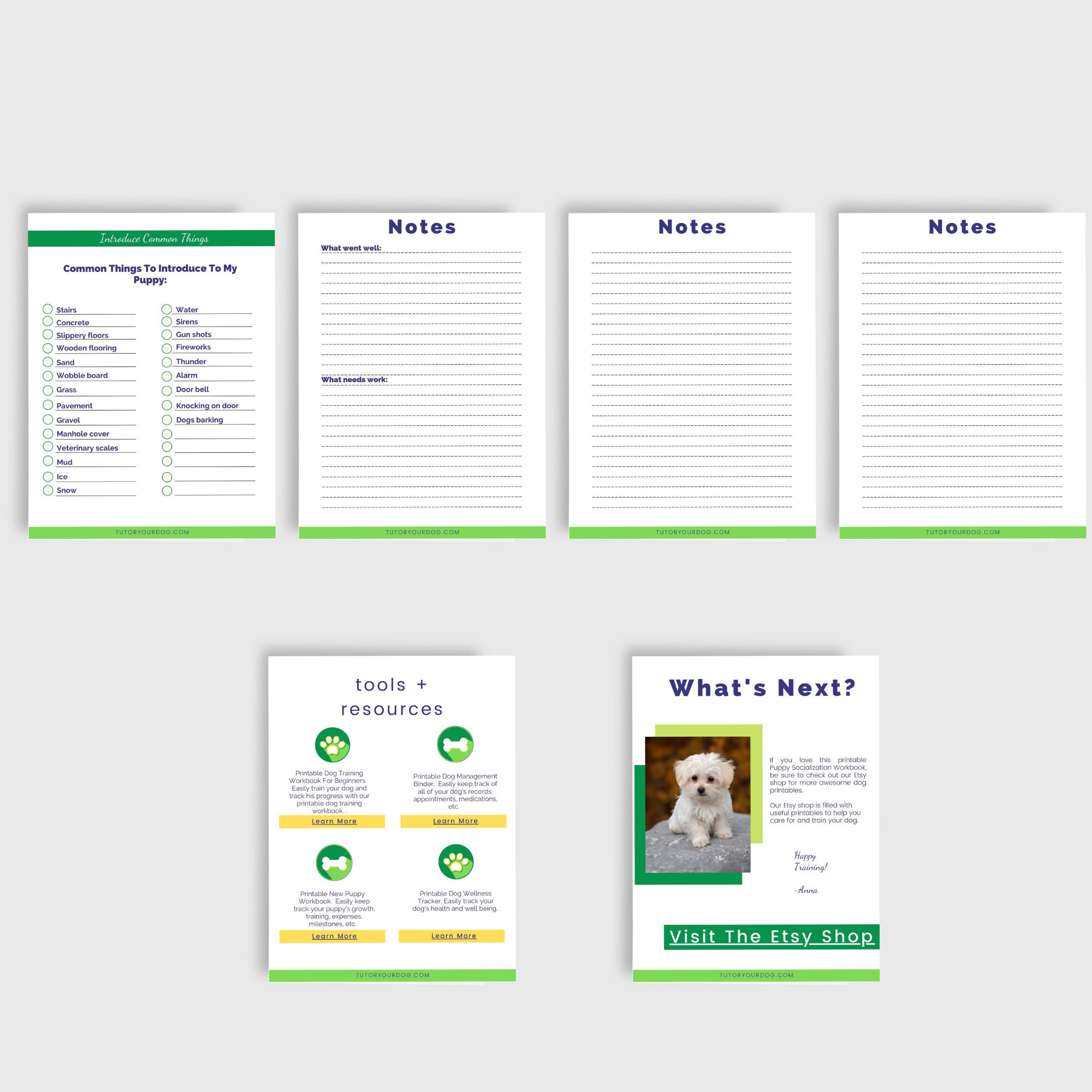 Printable Puppy Socialization Workbook | Puppy Socialization Checklist ...