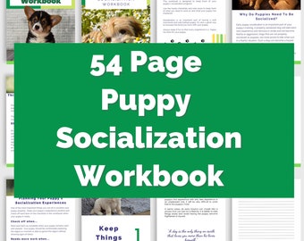 Printable Puppy Socialization Workbook | Puppy Socialization Checklist | Puppy Socialization List | New Puppy Training Planner | Pet Tracker