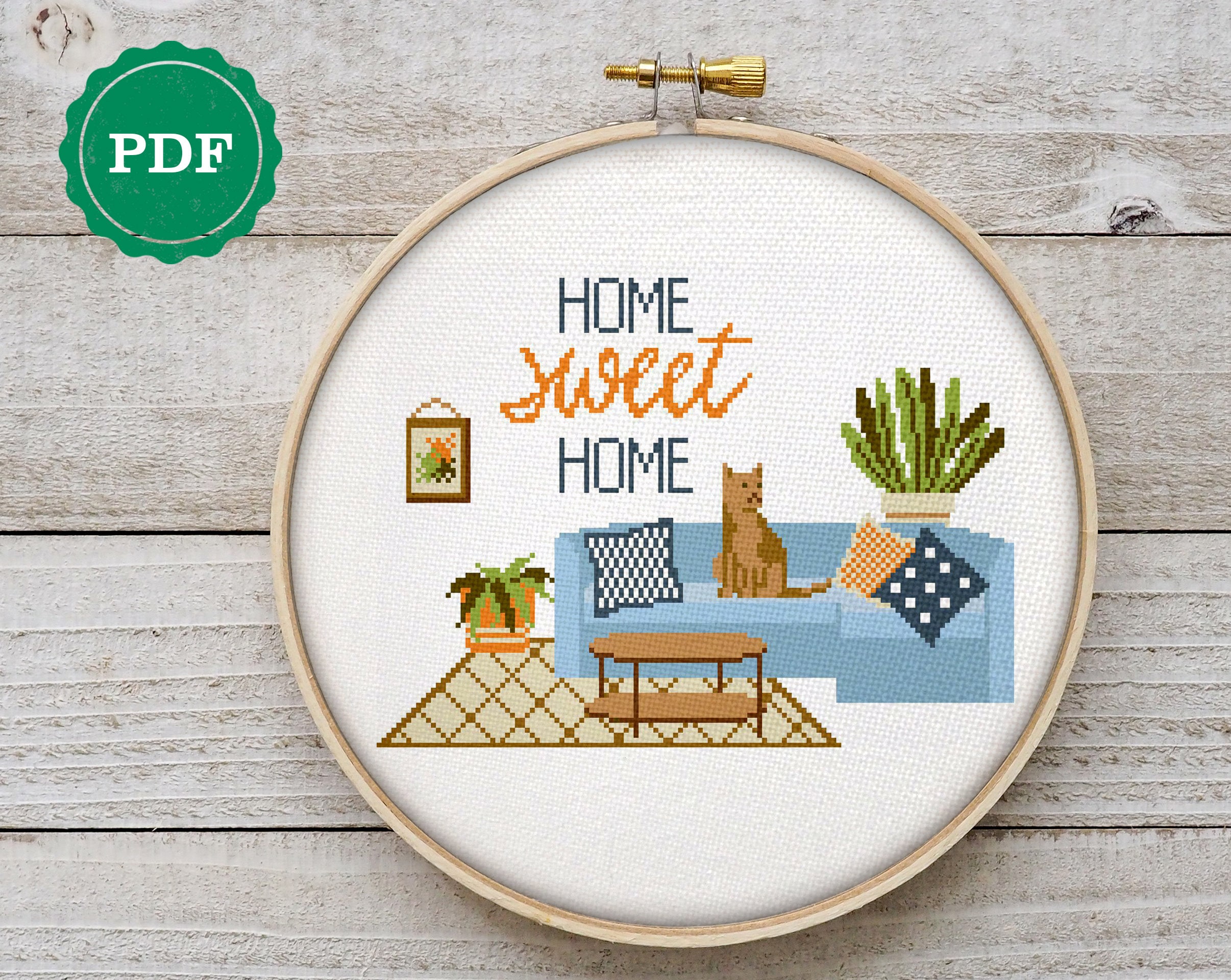 Home Sweet Home Cross Stitch Pattern Home Cross Stitch - Etsy