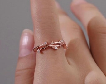 Silver Leaf Ring Gift Ideas Leaf Wedding Ring Dainty 7mm Leaf Ring Silver Leaf Ring Womens Sterling Silver Nature Inspired Leaf Ring