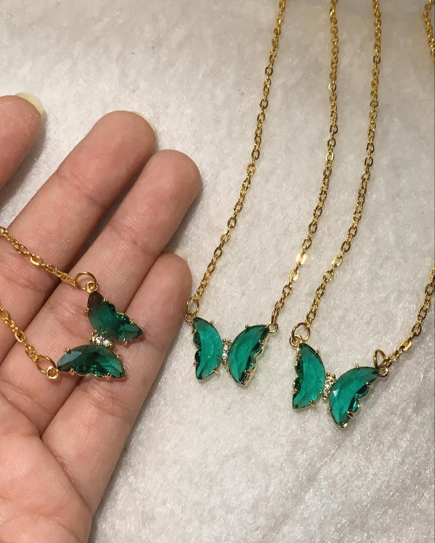 Fashion Fusion Crystal Butterfly Mint Green Crystal Gold-plated Plated  Alloy Necklace Price in India - Buy Fashion Fusion Crystal Butterfly Mint  Green Crystal Gold-plated Plated Alloy Necklace Online at Best Prices in