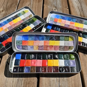 33 Colors Watercolor Set - Handmade Watercolor - Tin Box - Plein Air Watercolor Kit