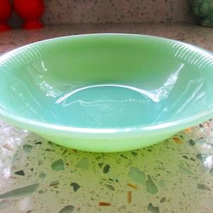 Jane Ray 1950&#39;s FIREKING Jadeite oatmeal bowl, farmhouse core, gift for her, replacement dishes, hostess gift, collectible jadeite, 6&quot;