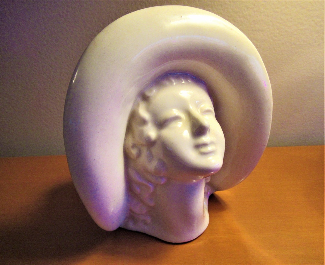 Vintage Lady Head Wall Pocket Vase 40's Near MINT Art Etsy