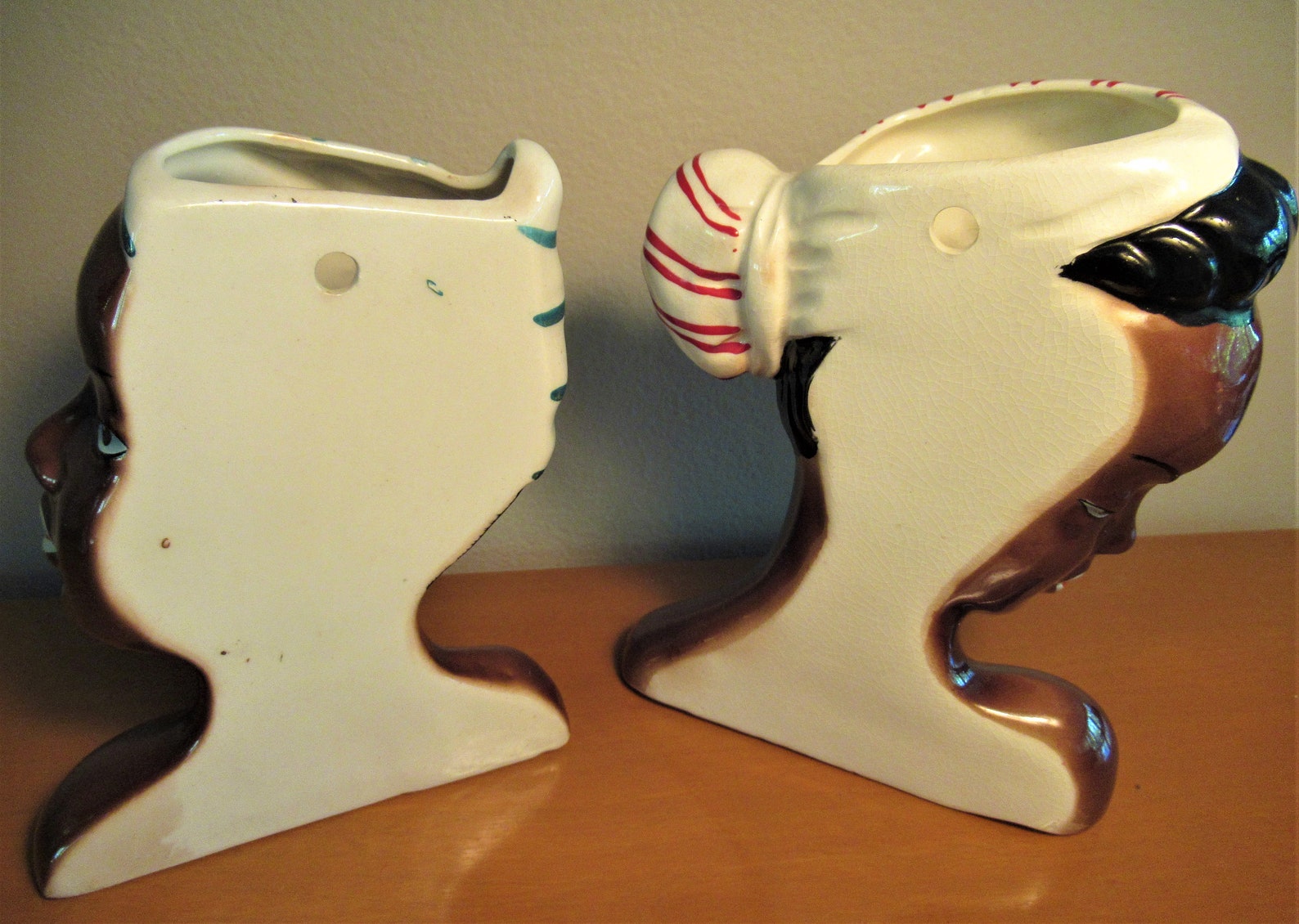 Vintage Lady Head Wall Pockets 60's Made in Japan Etsy