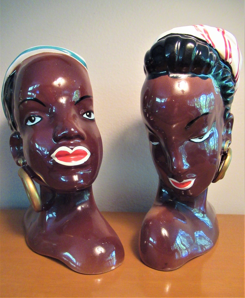 Vintage Lady Head Wall Pockets 60's Made in Japan Etsy