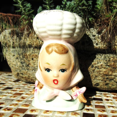 ヴィンテージ レディヘッド花瓶、新品 60年代 モッド花瓶、キッチュな