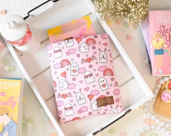 Lovestruck Ghosties Book Sleeve / Button Closure Optional / Padded / Pockets Optional