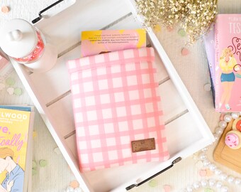 Pink Patches Book Sleeve / Button Closure Optional / Padded / Pockets Optional