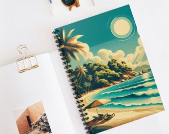 Beach Art Deco | Spiral Notebook - Ruled Line