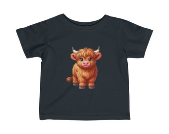 Baby Highland Cow | Infant Fine Jersey Tee | T-Shirt Cute Animal Farm