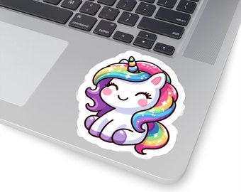 Cute Unicorn | Kiss-Cut Stickers | Laptop Sticker | Water Bottle Sticker | Baby Fantasy Animal Horse