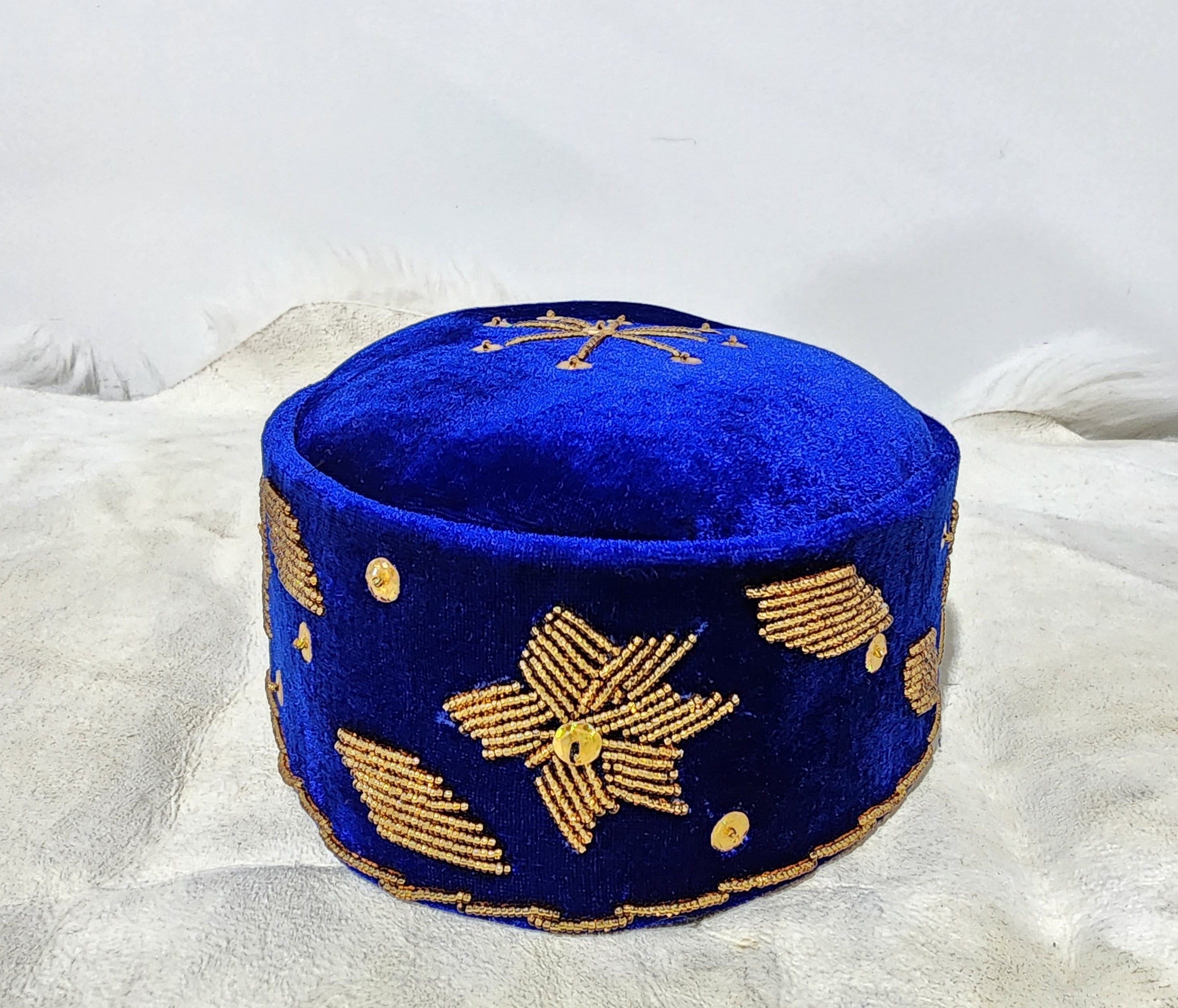 Ade Ori Okin Cap, African Wedding Cap, Handbeaded Hats, Ibo Hat, Yoruba