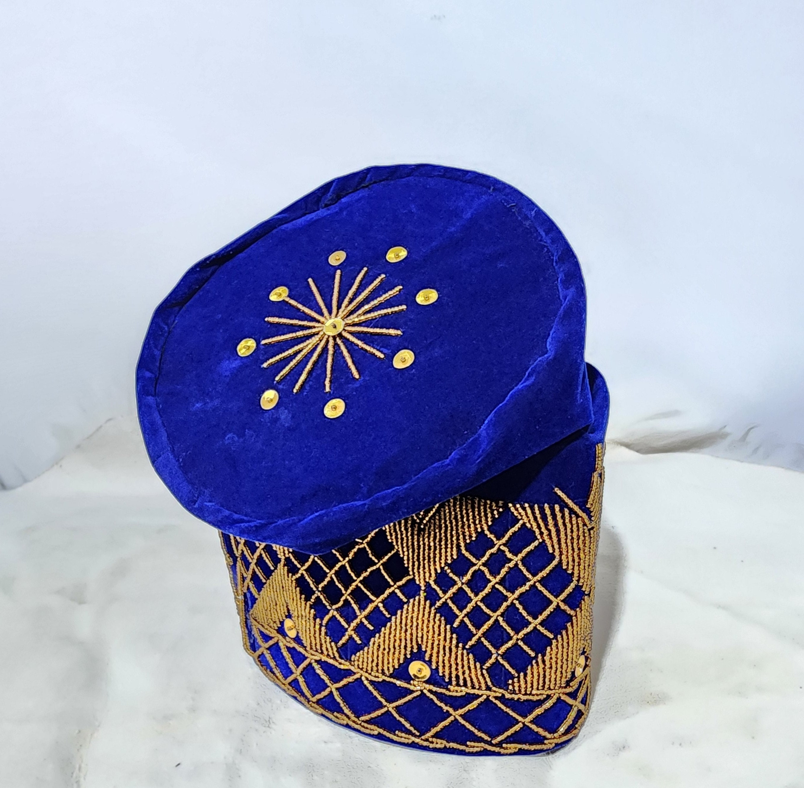 Ade Ori Okin Cap, African Wedding Cap, Handbeaded Hats, Ibo Hat, Yoruba Hat, African Wedding Hat
