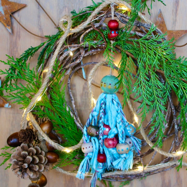 Boho tassel, boho ornament, rustic decor, brant tassel adornment, boho ornament