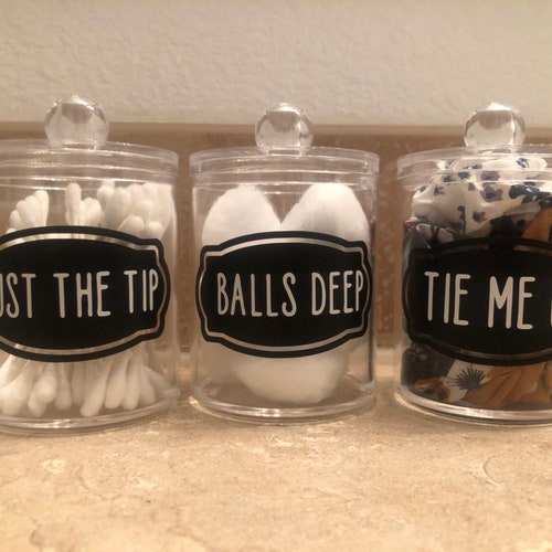 Funny Bathroom Jars Set of 3 Etsy