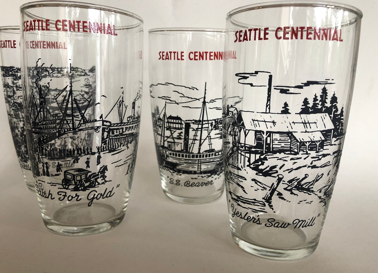 Vintage Seattle Centennial Glasses Etsy