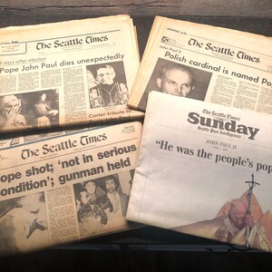 Pope, fascicolo di giornali del Seattle Times (1978-2005)
