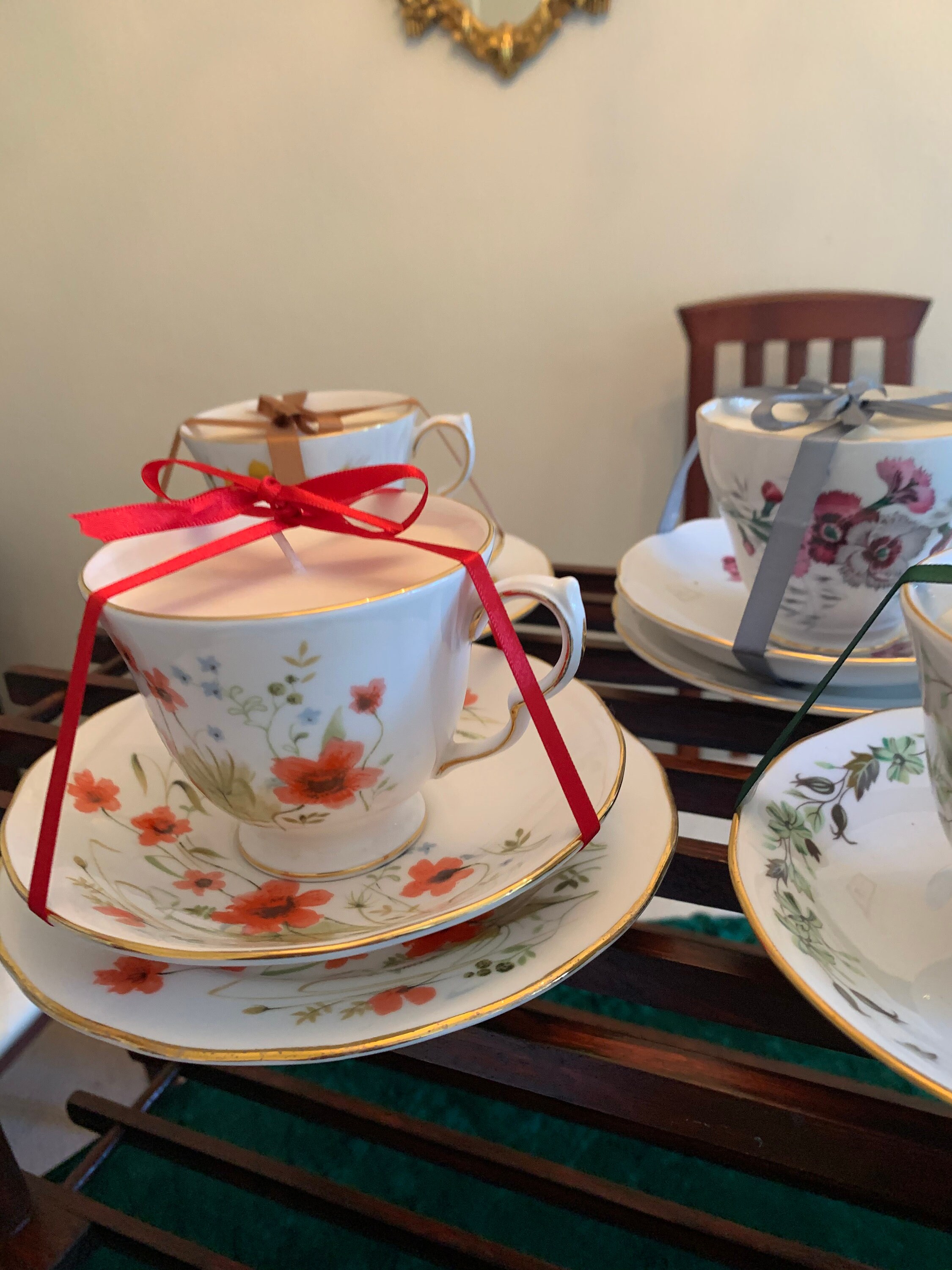 Vintage China Tea Cup Soy Wax Candle Etsy