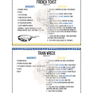 Printable Bsa/cub Scout Recipe Cards Campfire Basics - Etsy
