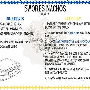 Printable Bsa/cub Scout Recipe Cards Campfire Basics - Etsy