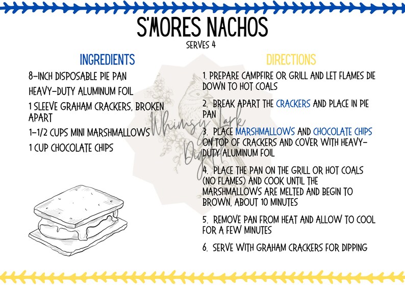 Printable Bsa cub Scout Recipe Cards Campfire Basics Etsy Printable Bsa cub Scout Recipe Cards Campfire Basics Etsy