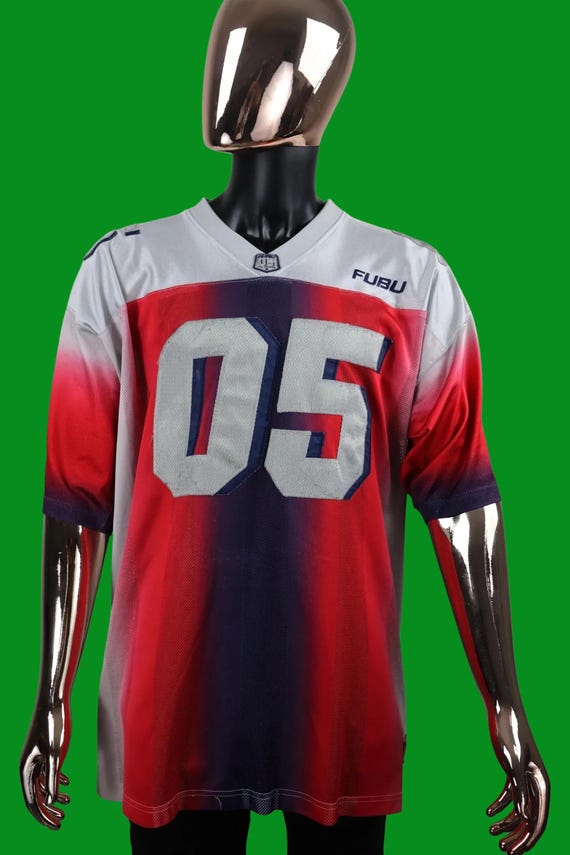 VTG FUBU Sport 05 Football Jersey Blue Red White Champions
