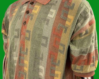 VTG 90er Jahre Poloshirt von Tundra Canada im Coogi-Stil