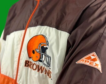 VTG NFL Apex One Pro Line Genähte Cleveland Browns Windjacke