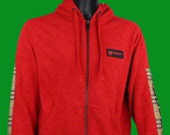 Chaqueta deportiva roja Burberry de segunda mano y autenticada (manga Nova Check)