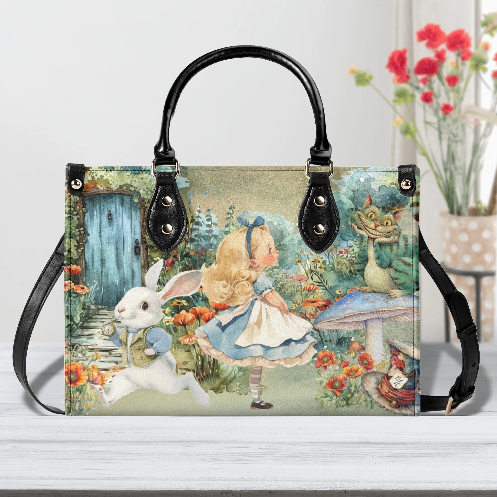 Discover Whimsical Alice in Wonderland Leather Bag for Women