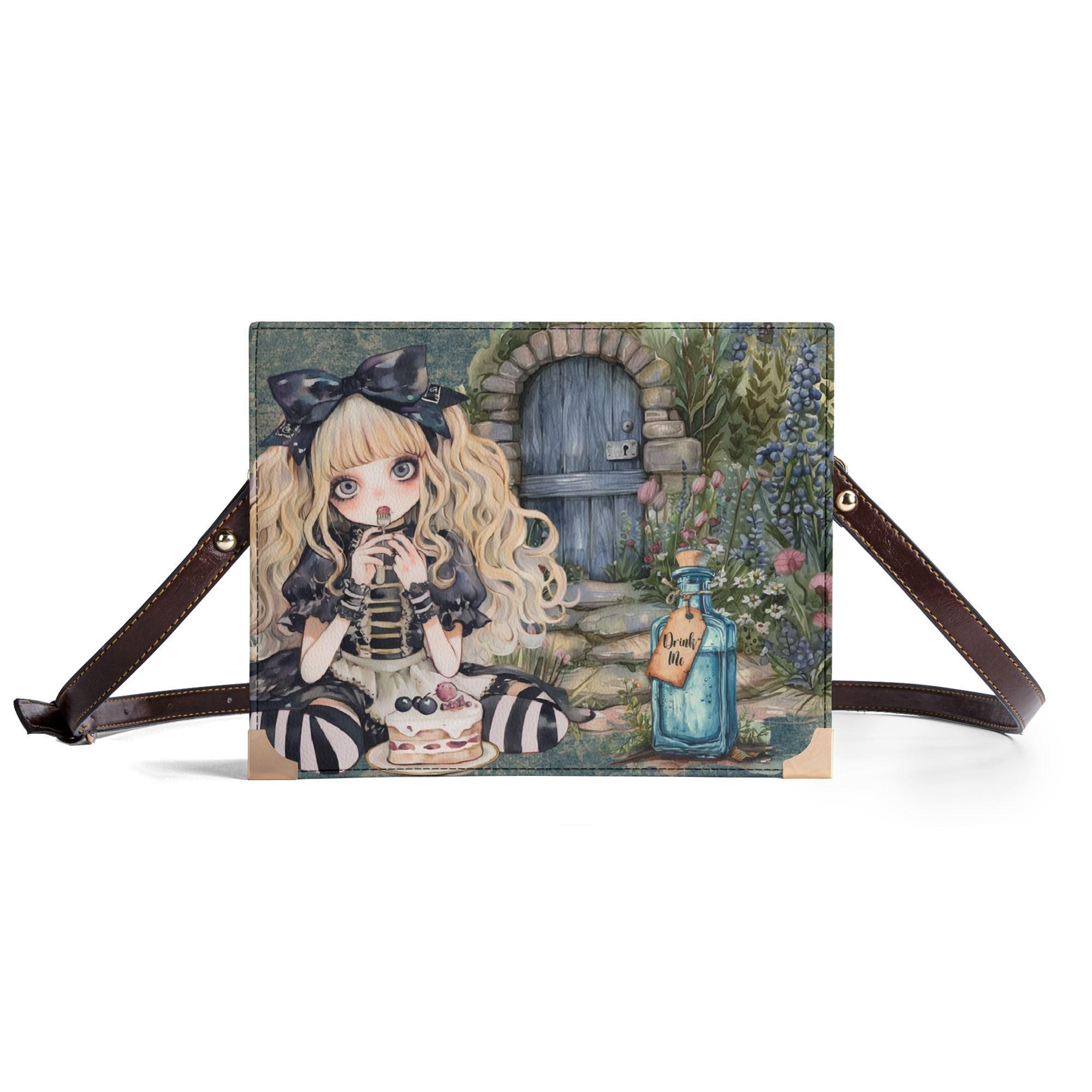 Alice in Wonderland Book Handbag: Gothic Faux Leather  display picture 1