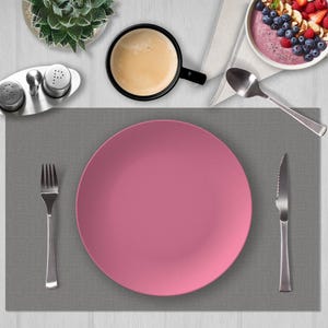 Atomic Rose Pink Dinner Plate: Mid-Century Modern Decoware