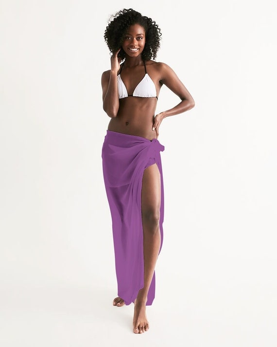 Swimsuit Sarong Chiffon Beach Scarf Swim Skirt Resort Wear Cover-up Swimwear  Women's Swim Cover up Seguy Nine Violet Purple 