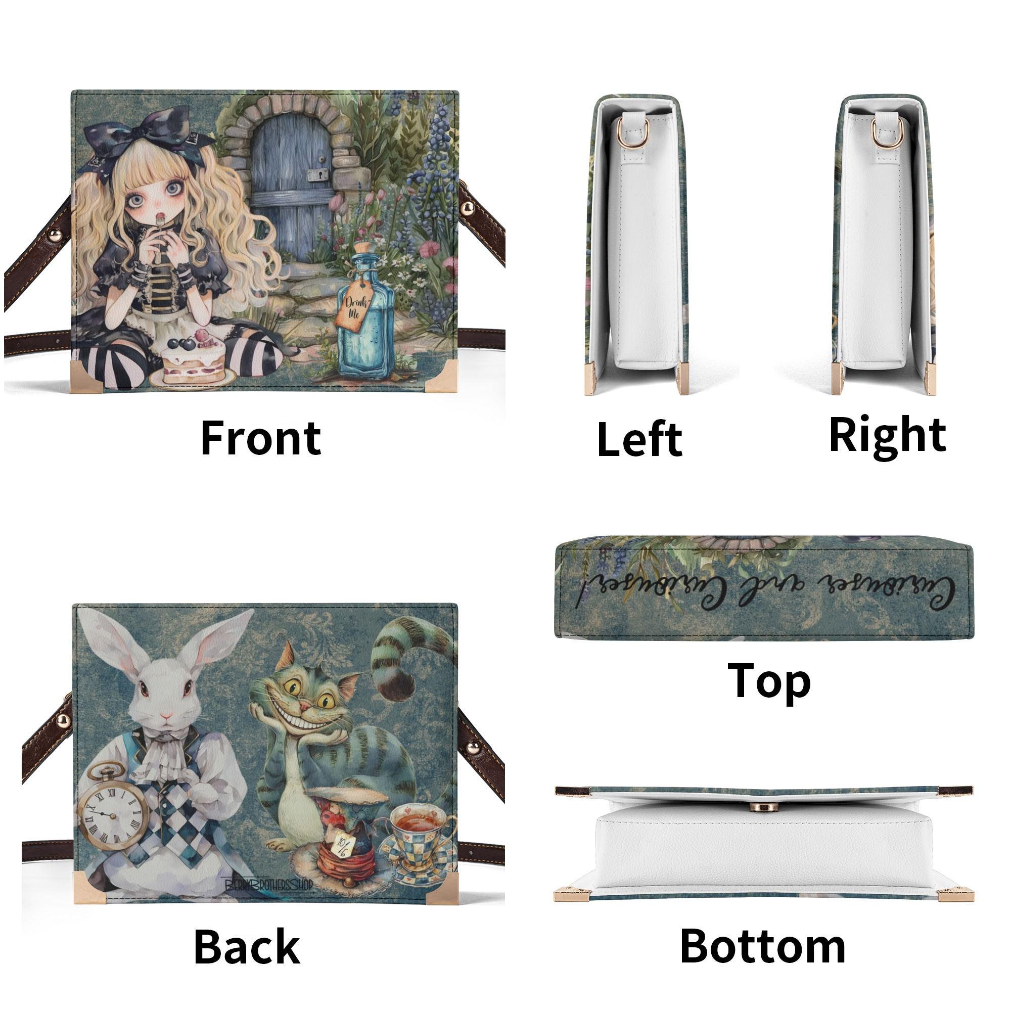 Teary Alice in Wonderland Book Purse Crossbody NEW Fantasy Gothic Style Handbag Alice in Wonderland Book Handbag: Gothic Faux Leather  main image 4